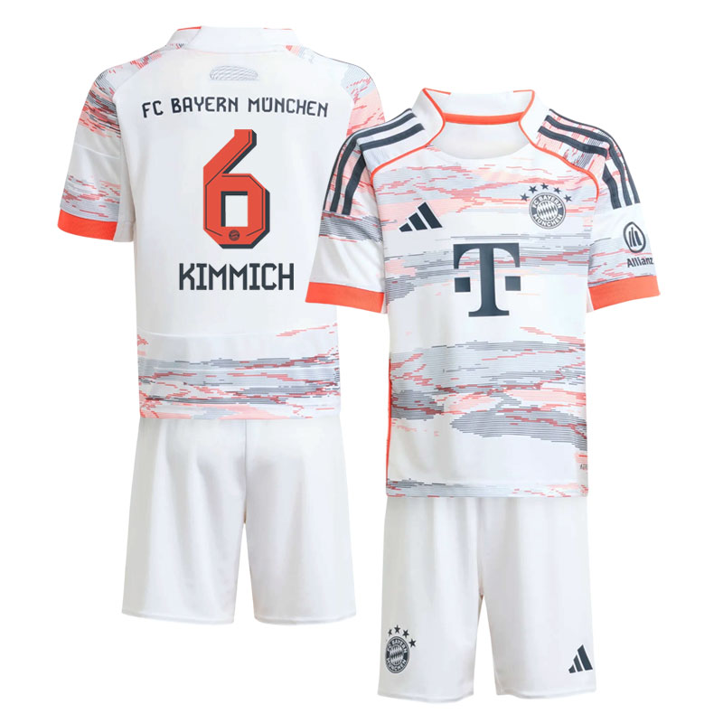 FC Bayern München Børne Udebanesæt 2025/26 - Kimmich 6 Trøje og Shorts