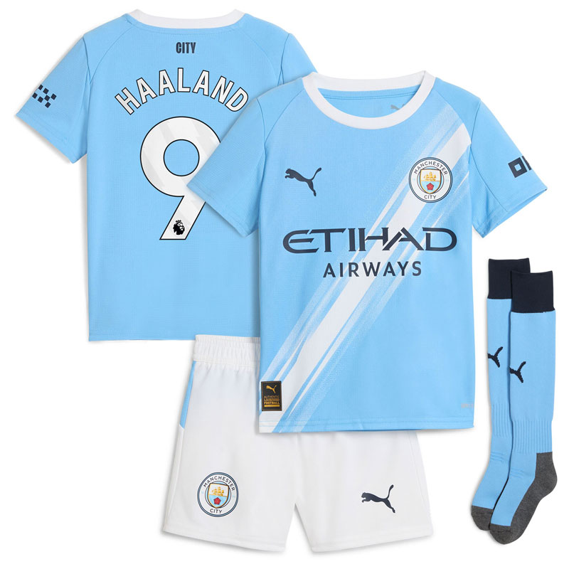 Haaland #9 Manchester City 25/26 Hjemmebanetrøje til Børn