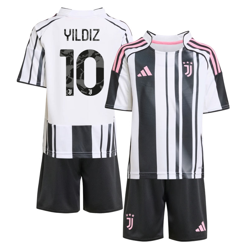 Juventus 2025/26 hjemmebanesæt til børn - Yildiz 10 navn og nummer