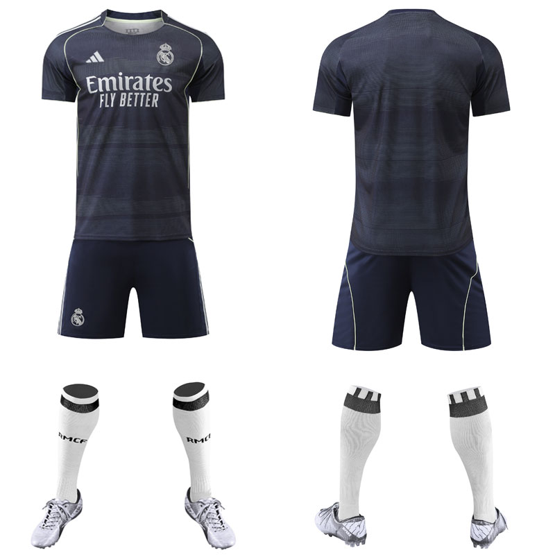 Komplet Real Madrid Udebanetrøje børn 2025/26 trøje + shorts