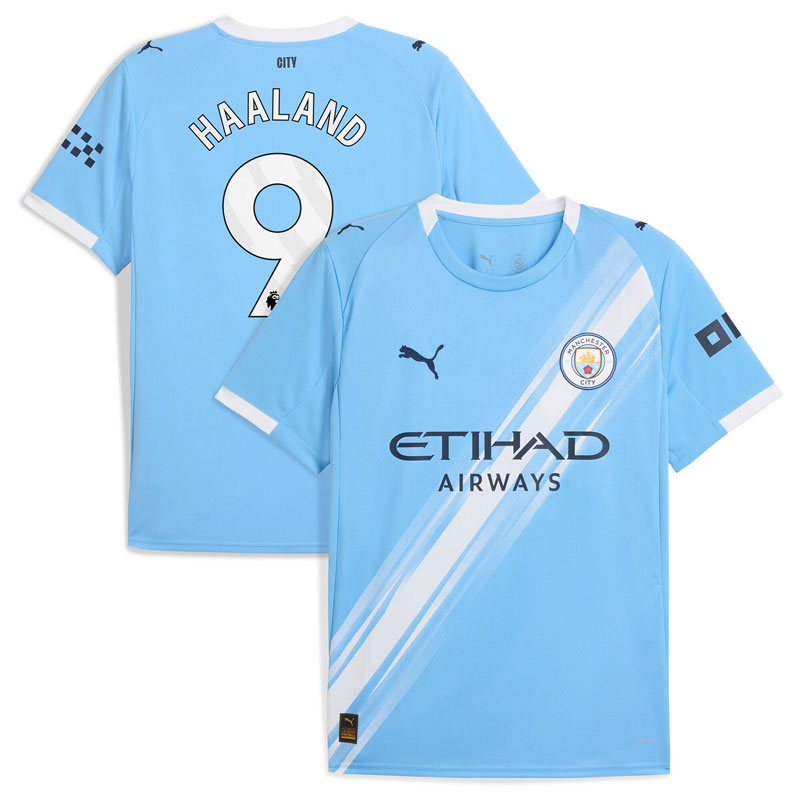 Manchester City 2025/26 hjemmebanetrøje til mænd - Haaland 9 på ryggen