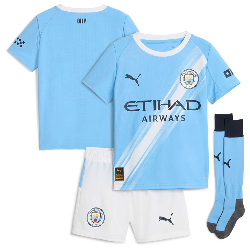 Manchester City Børn Hjemmebanesæt 2025-26 med Trøje og Shorts