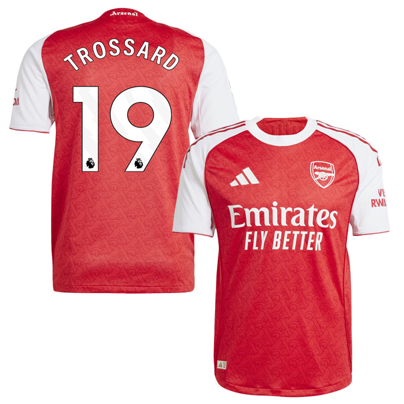 Rød Trøje Arsenal 25/26 Hjemmebanetrøje med TROSSARD 19 Rygnummer