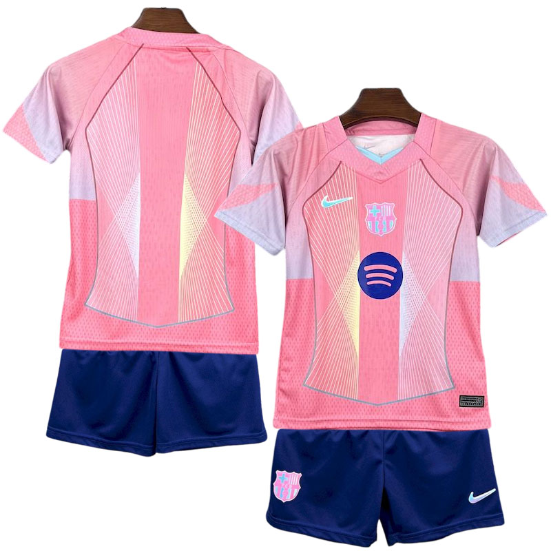 Barcelona 2025/26 pink fodboldtrøje til børn - med trøje og shorts