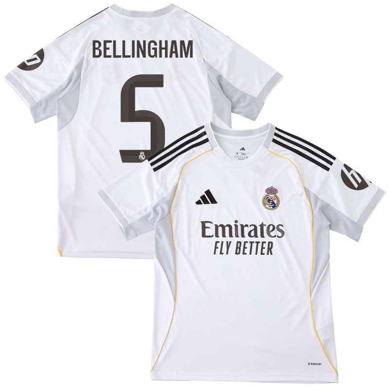 Fodboldtrøje Bellingham 5 Real Madrid 2025/26 hjemmebanetrøje til mænd