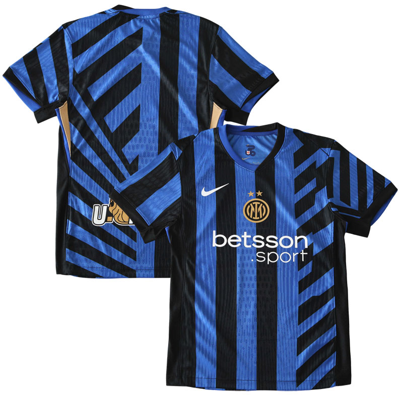 Inter Milan hjemmebanetrøje 2024/25 kort ærmer herre fodboldtrøje blå sort