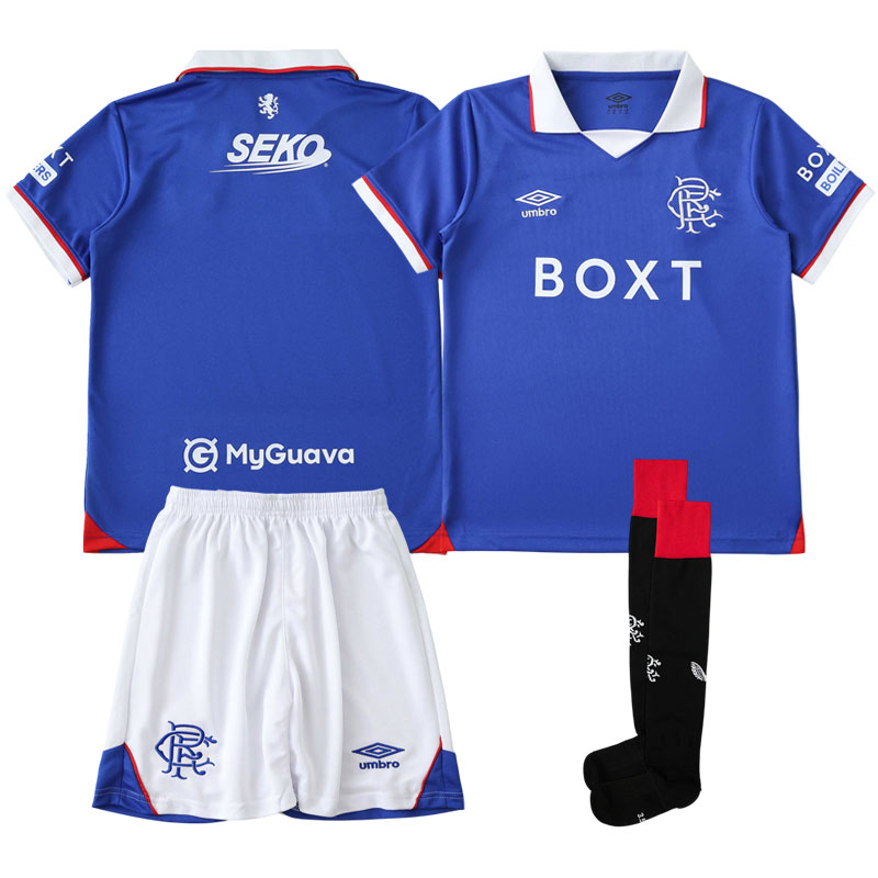 Rangers FC 2025/26 hjemmebane fodboldtrøje og shorts til børn