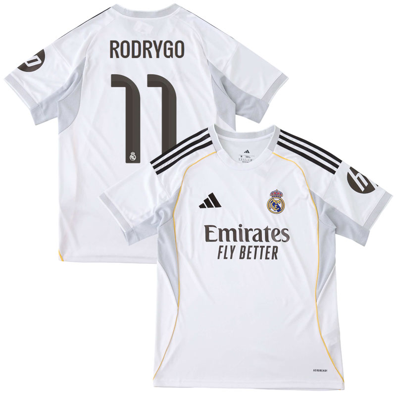 Rodrygo 11 Real Madrid hjemmebanetrøje 2025/26 herre fodboldtrøje