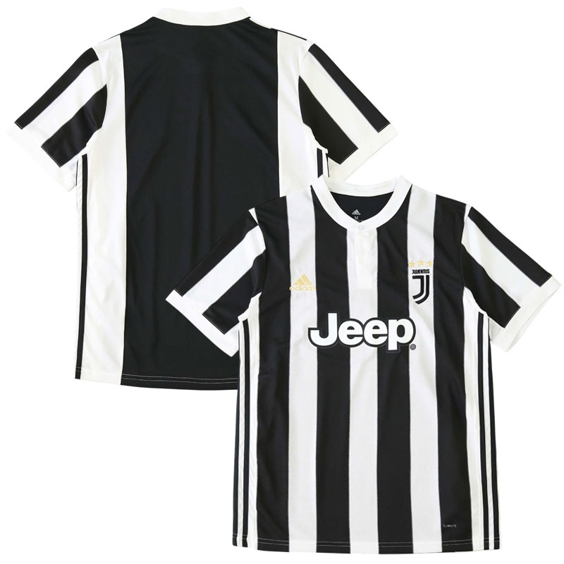 Sort og hvid Juventus hjemmebanetrøje 2017/18 retro fodboldtrøje