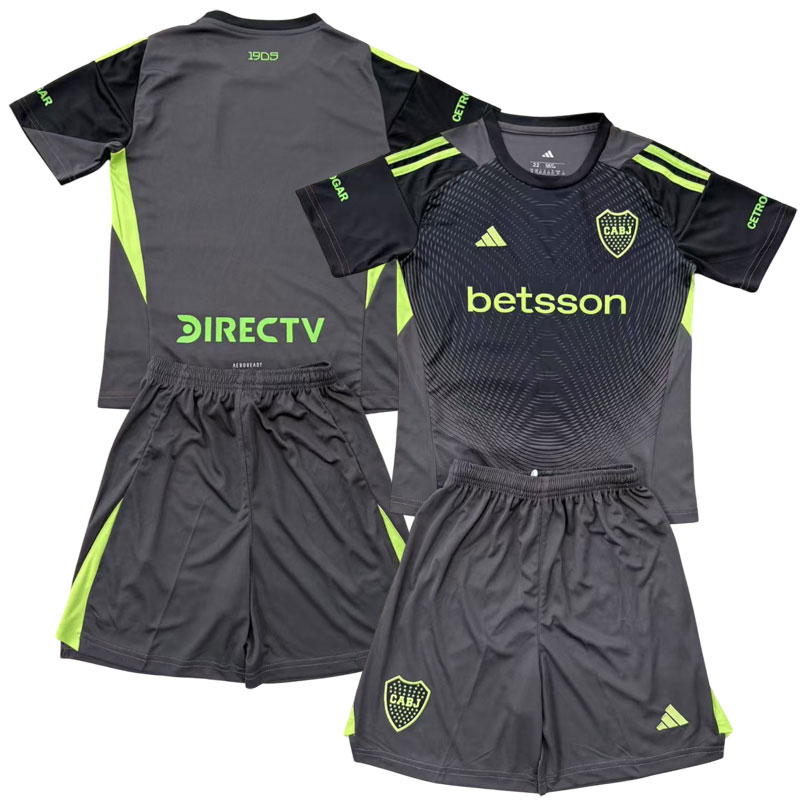 Boca Juniors keepertrøje 2025/26 fodboldtrøje og shorts i grå og sort