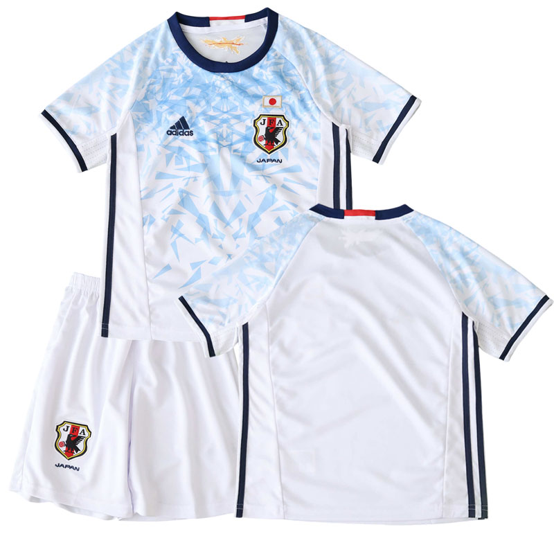 Børnefodboldsæt Japan 2016 udebanetrøje - retro stil med shorts