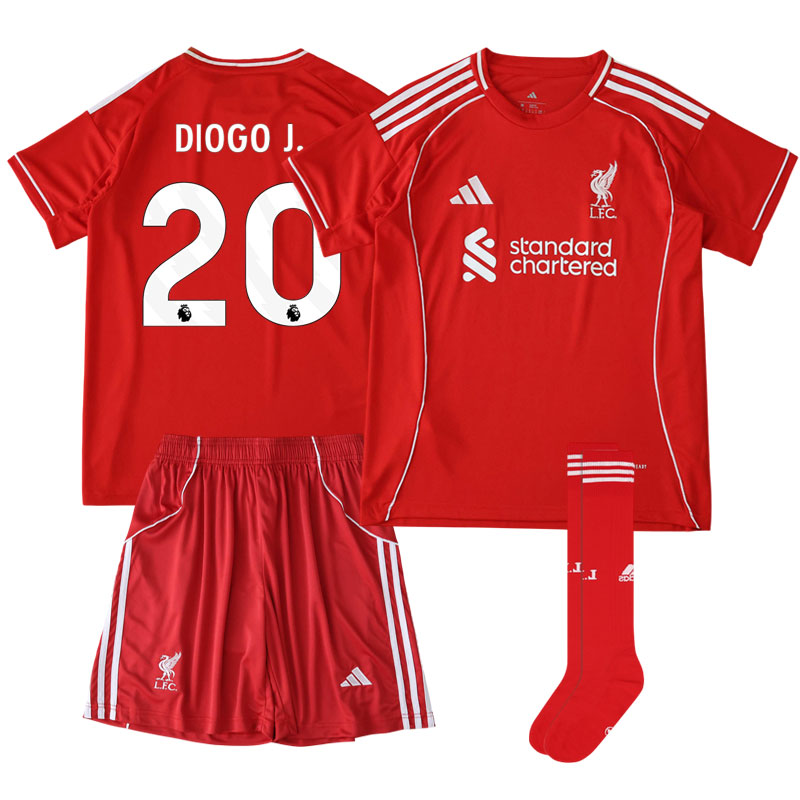 Diogo Jota 20 Liverpool hjemmebanesæt børn 2025/26 – fodboldtrøje + shorts