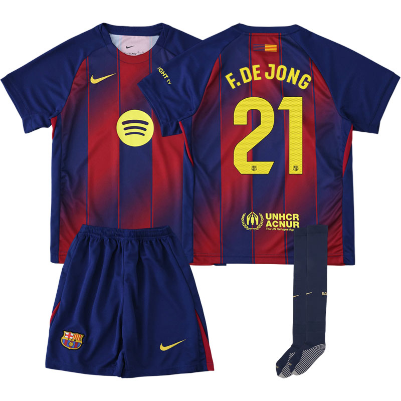 F. De Jong 21 FC Barcelona Børn Komplet Hjemmebanesæt 25/26