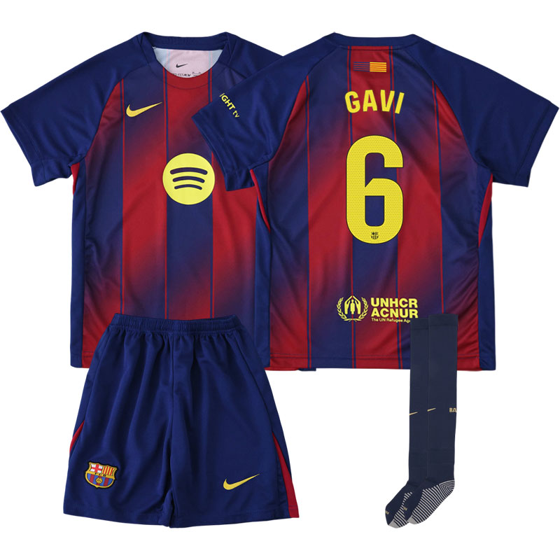 FC Barcelona hjemmebanetrøje 2025/26 til børn - med Gavi 6 tryk