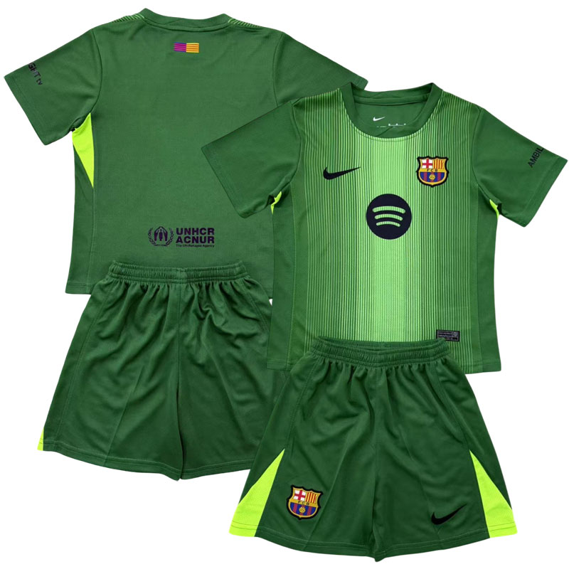 FC Barcelona målmandstrøje 2025/26 grøn trøje og shorts