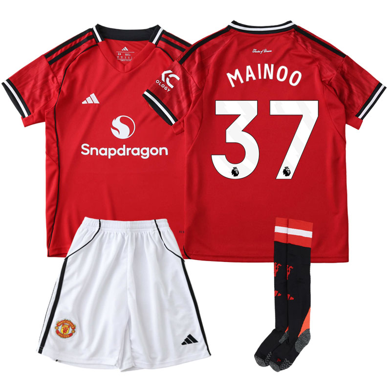 Fodboldtrøje børn Manchester United 2025/26 hjemmebanesæt - Mainoo 37