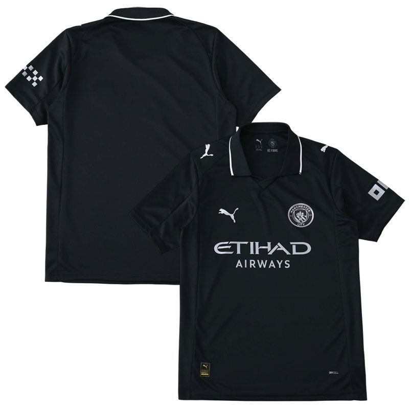 Herre Fodboldtrøje Sort Manchester City Udebanetrøje 2025/26