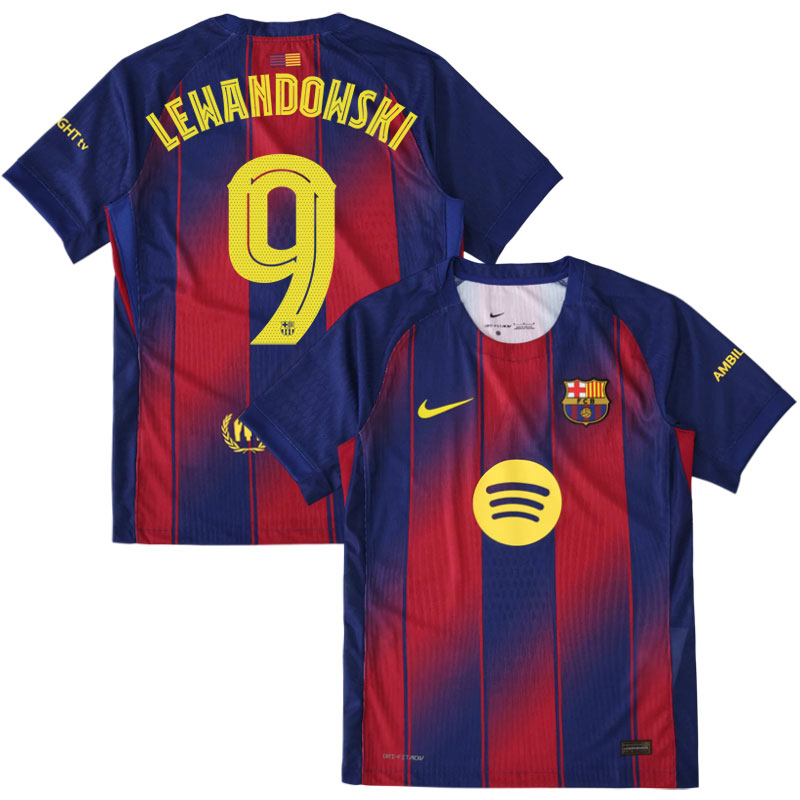 Herre fodboldtrøje Lewandowski 9 FC Barcelona 2025/26 hjemmebanetrøje