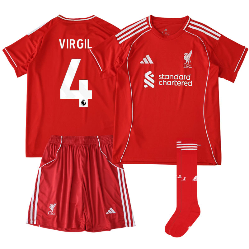 Køb Liverpool hjemmebanetrøje børn 2025/26 - Virgil 4 på ryggen