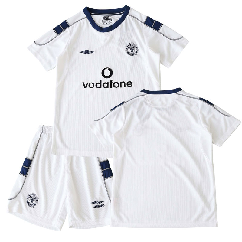 Manchester United retro udebanetrøje 2000/01 til børn - trøje og shorts