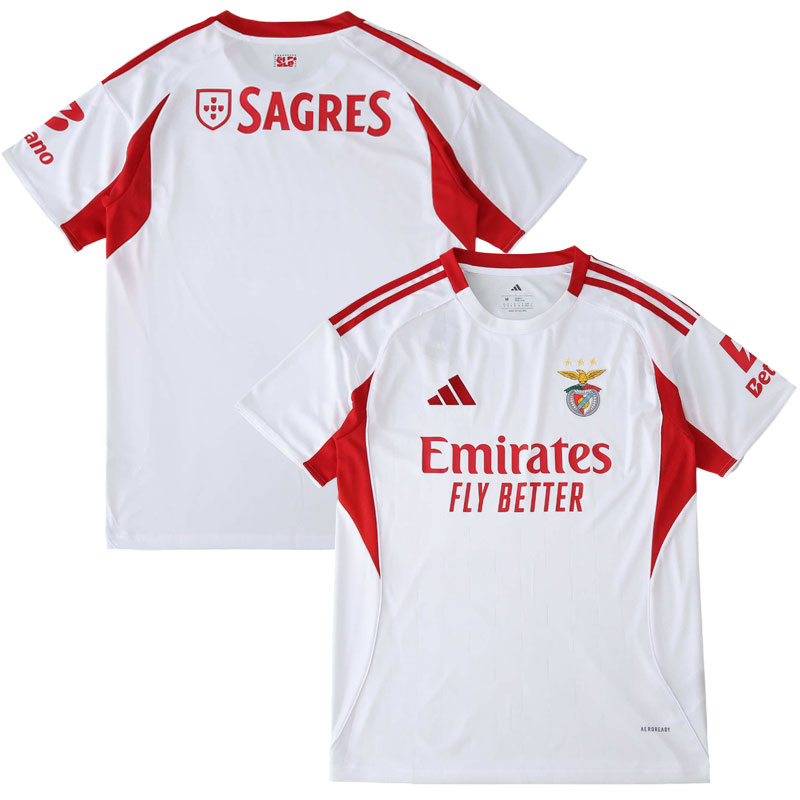 SL Benfica Tredjetrøje 2025/26 hvid kortærmet fodboldtrøje til mænd