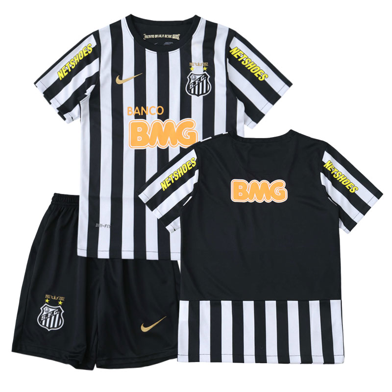 Børne retro fodboldsæt Santos FC 2012/13 - udebanetrøje + shorts