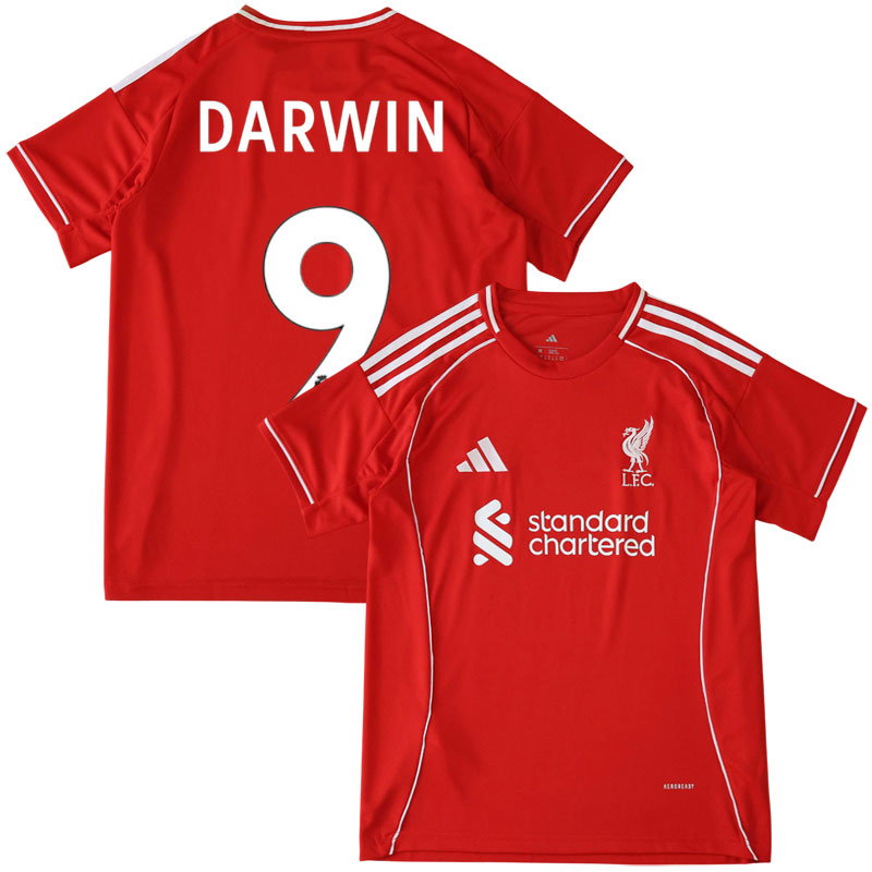 Darwin 9 Liverpool hjemmebanetrøje 2025/26 rød kortærmet fodboldtrøje til mænd