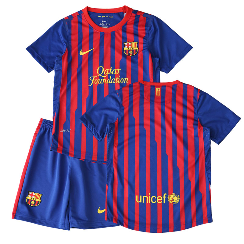 FC Barcelona 11-12 retro hjemmebanesæt til børn – trøje og shorts