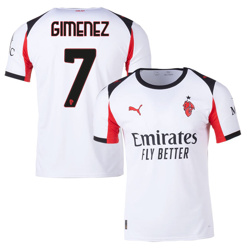 Fodboldtrøje AC Milan 2025/26 udebanetrøje - Giménez 7 print til mænd