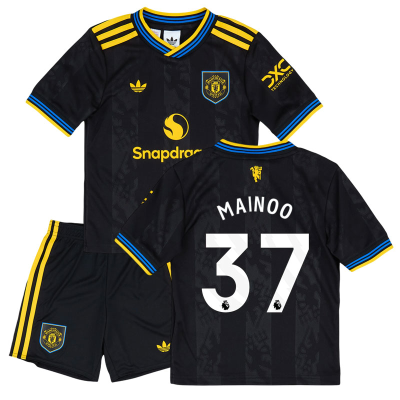 Mainoo 37 Manchester United 25/26 tredjetrøje til børn - fodboldtrøje og shorts sæt