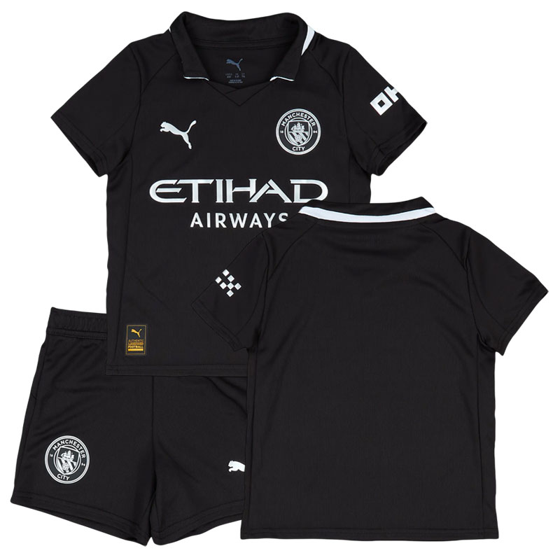 Manchester City udebanetrøje 2025/26 til børn - fodboldtrøje og shorts