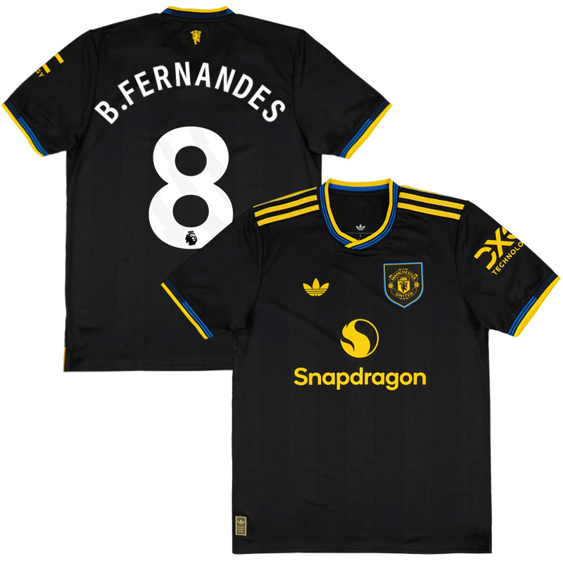 Manchester United 2025/26 tredjetrøje - B. Fernandes 8 navn og nummer