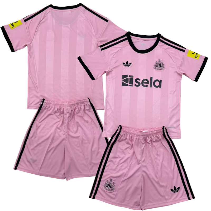 Newcastle United målmandssæt 2025/26 pink fodboldtrøje til børn og voksne