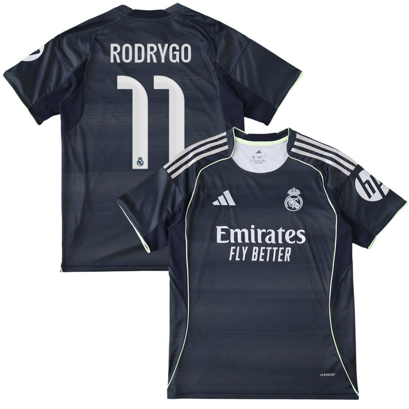 Real Madrid udebanetrøje 2025/26 fodboldtrøje med tryk Rodrygo 11