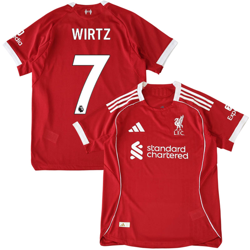 Rød Liverpool FC 2025-26 hjemmebanetrøje til mænd - Wirtz 7