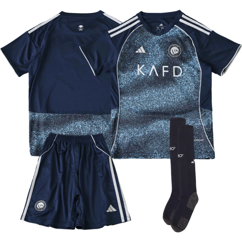 Al-Nassr FC udebanesæt 2025/26 børne fodboldtrøje + shorts