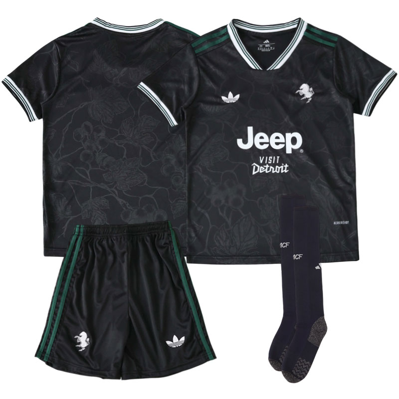 Juventus tredjetrøje 2025/26 - børnefodboldsæt med trøje og shorts