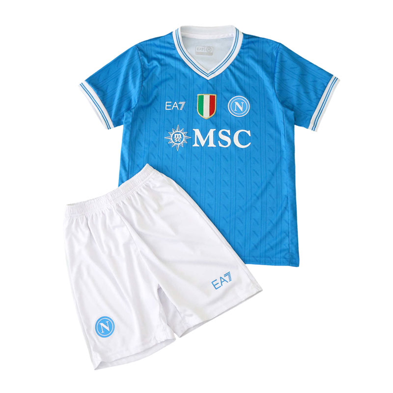 SSC Napoli hjemmebanesæt 2025/26 børn - fodboldtrøje + shorts