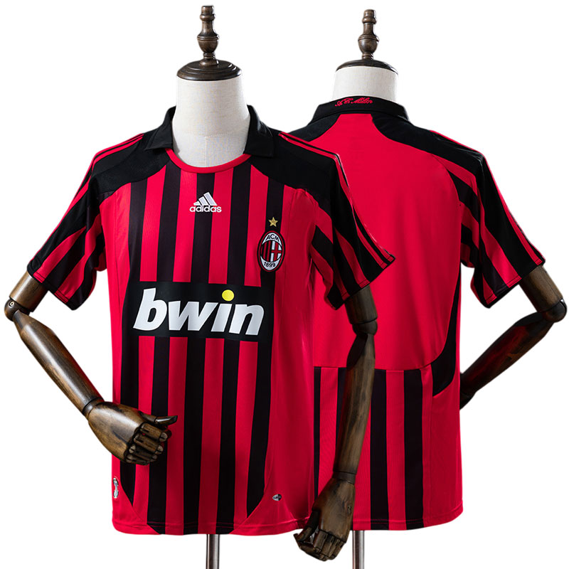 2007/08 AC Milan retro hjemmebanetrøje til mænd