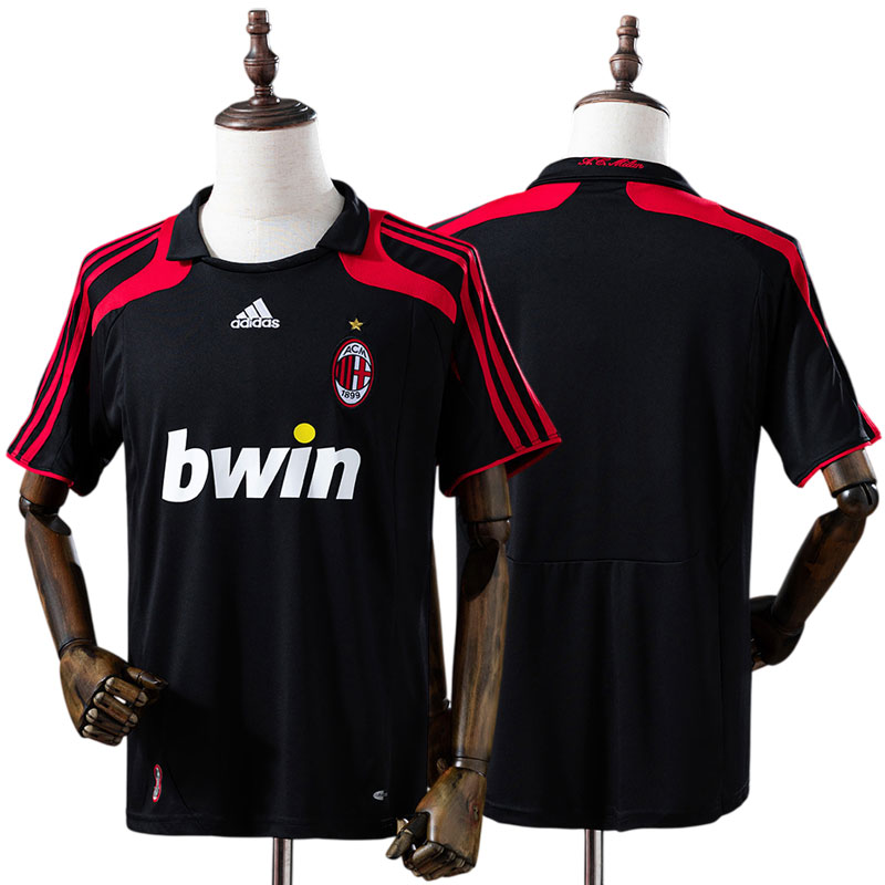 AC Milan 07-08 tredje trøje retro - klassisk sort fodboldshirt AC Milan 07/08 tredje trøje retro - klassisk sort fodboldshirt