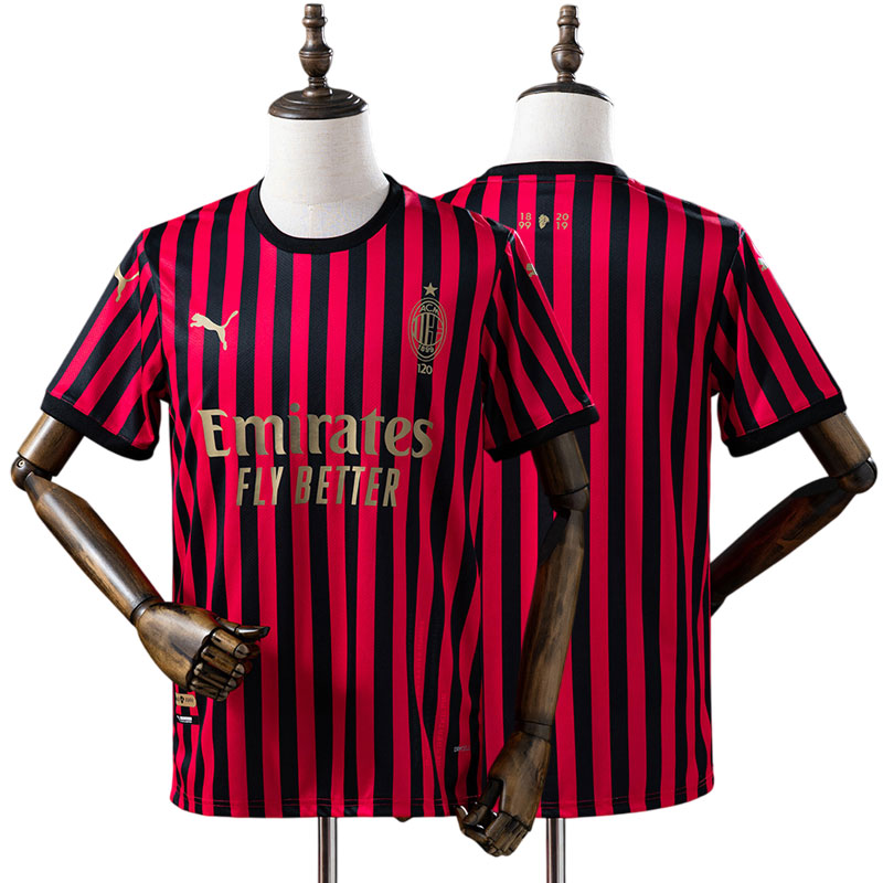 AC Milan 120 års jubilæumstrøje - klassisk herre retro fodboldtrøje