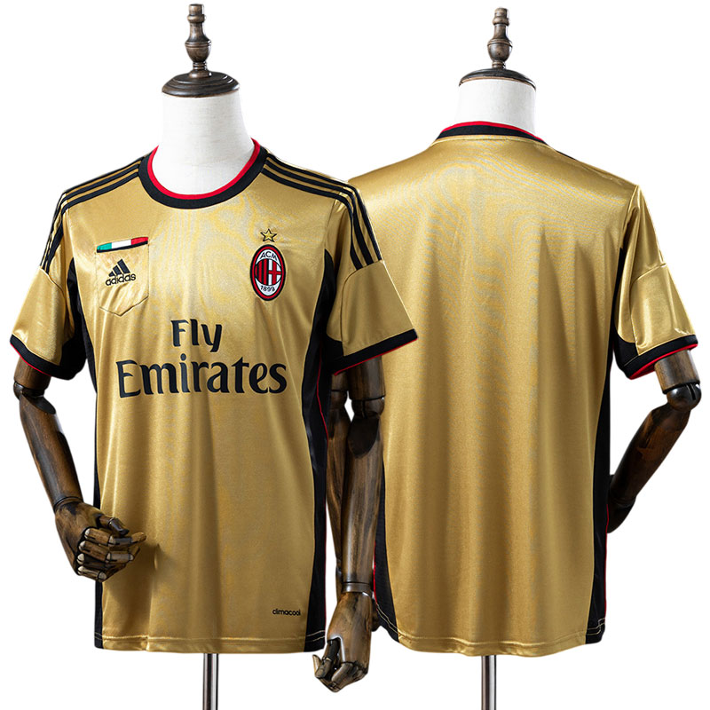 AC Milan 13/14 tredjetrøje - retro guld fodboldshirt til herre