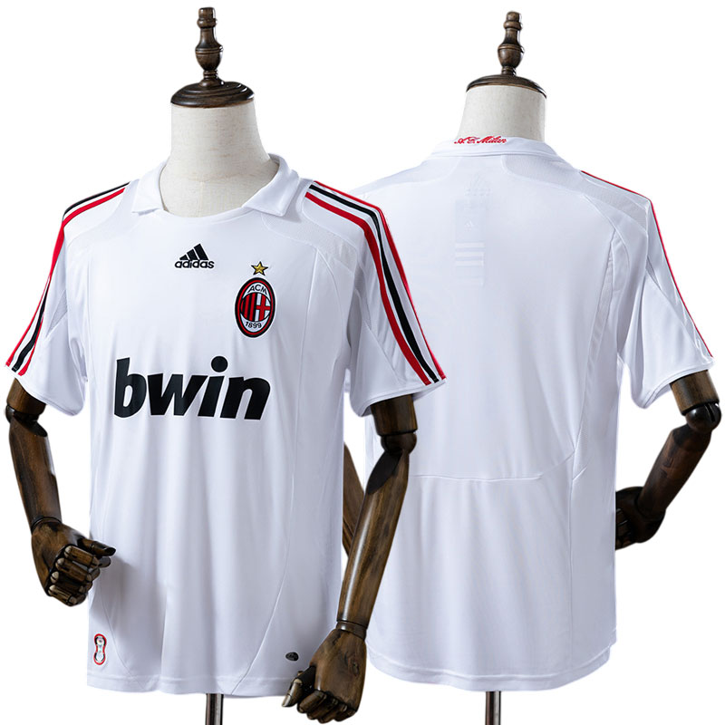 AC Milan 2007/08 retro udebanetrøje - hvid herre fodboldtrøje
