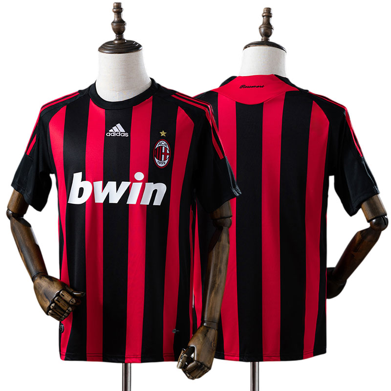 AC Milan retro hjemmebanetrøje til mænd - 2008/09 klassisk Serie A design