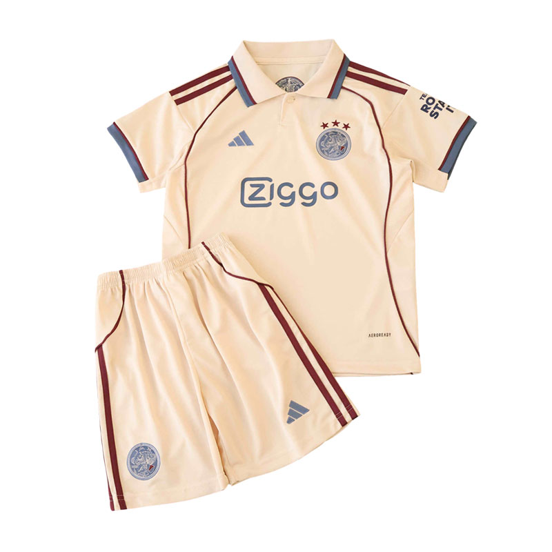 Ajax Amsterdam 2025/26 tredjetrøje til børn - fodboldsæt med trøje og shorts