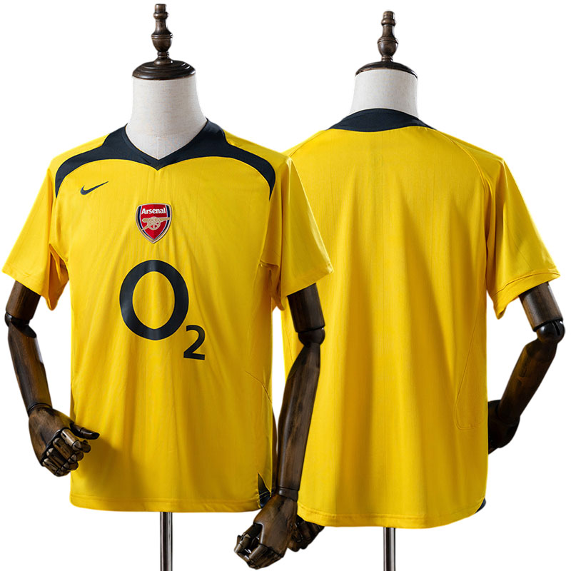 Arsenal 2005/06 retro gul udebanetrøje til mænd