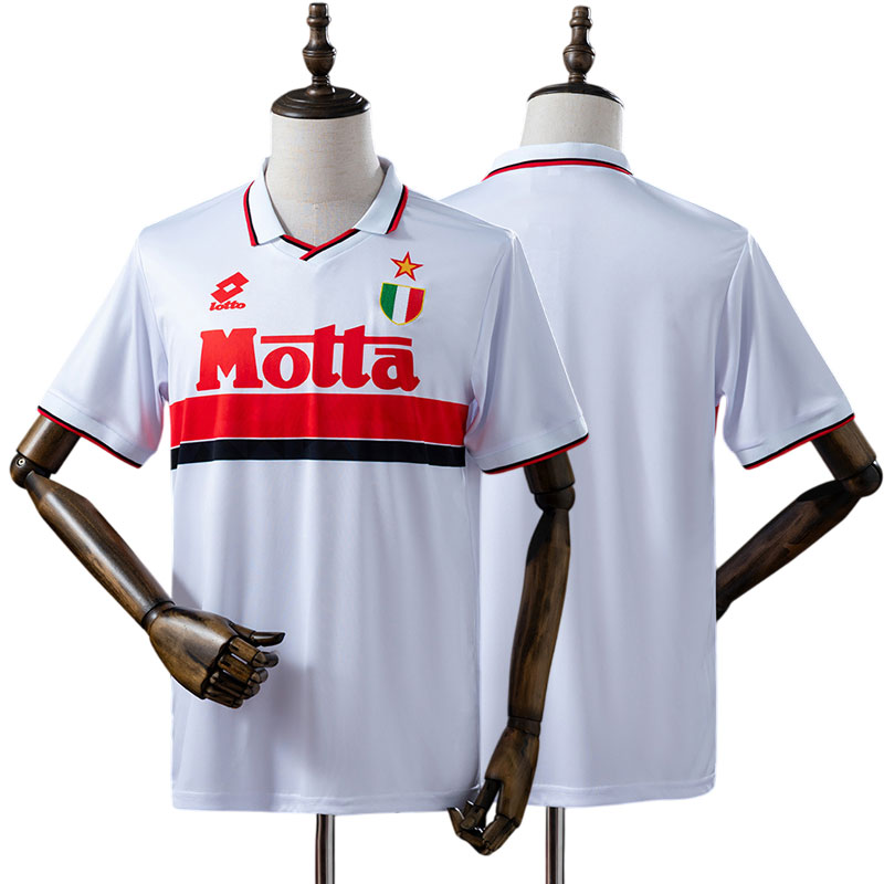 AC Milan 1993/94 retro udebanetrøje - hvid fodboldtrøje til mænd