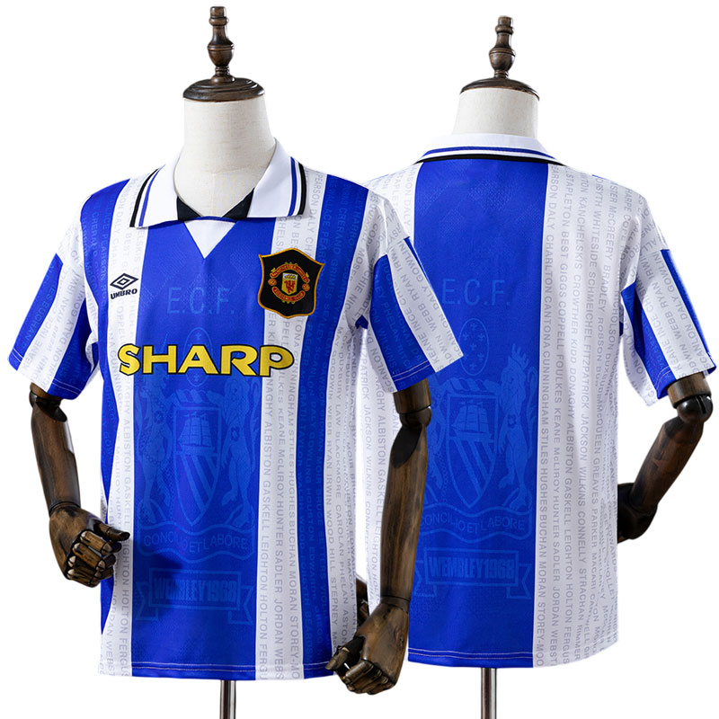 Herre retro fodboldtrøje Manchester United 1994-96 tredjetrøje