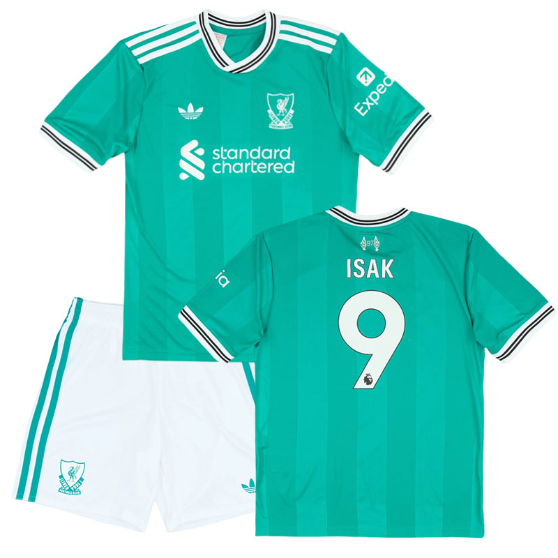 ISAK 9 Liverpool 2025/26 tredje fodboldsæt børn - komplet trøje og shorts