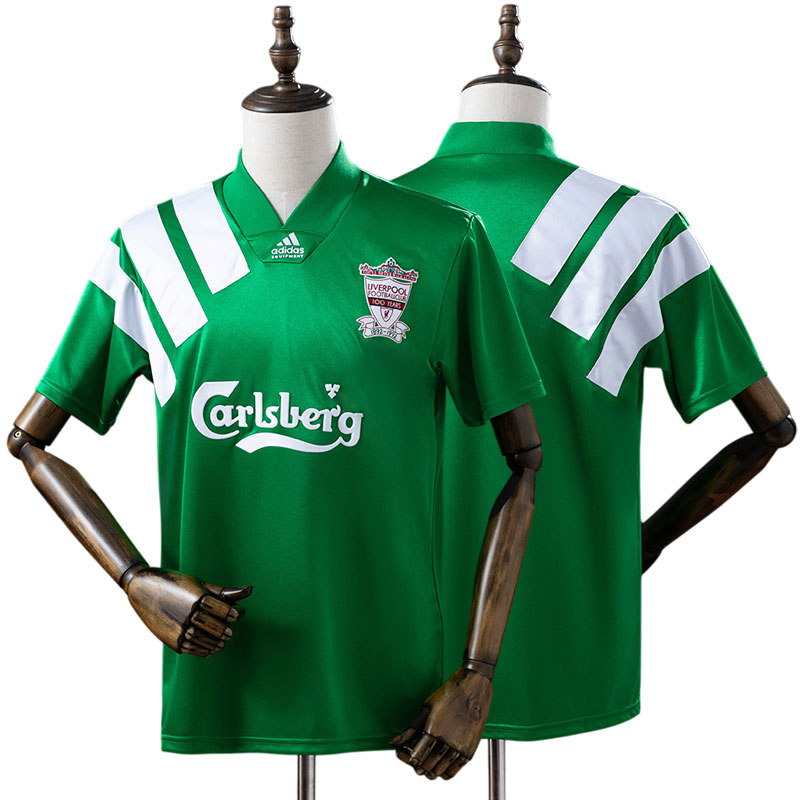 Liverpool 1992/93 grøn udebanetrøje - retro fodboldtrøje til mænd